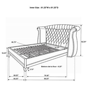 CoasterEveryday Barzini Wingback Tufted Bed White