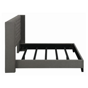 CoasterEssence Bancroft Demi-Wing Upholstered Bed Grey