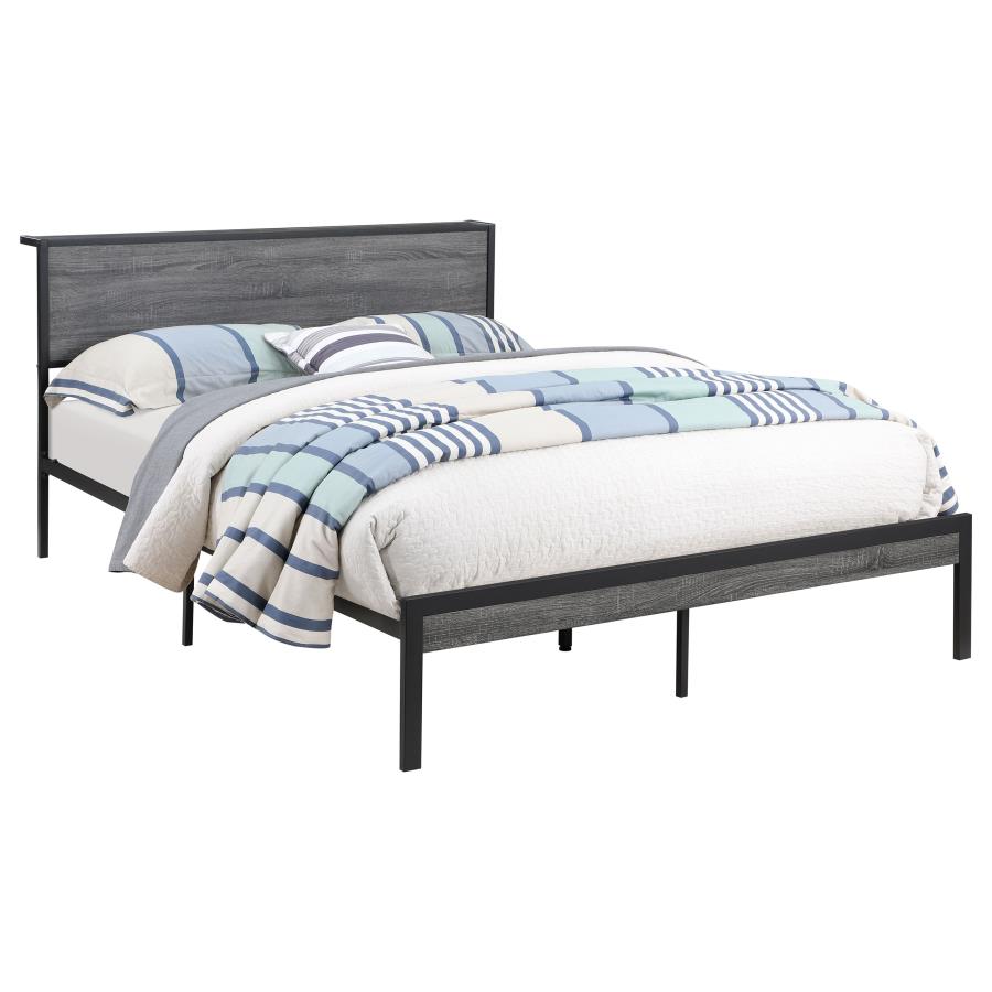 Ricky Platform Bed Grey And Black