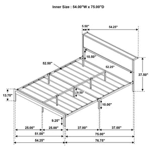 Ricky Platform Bed Light Oak And Black