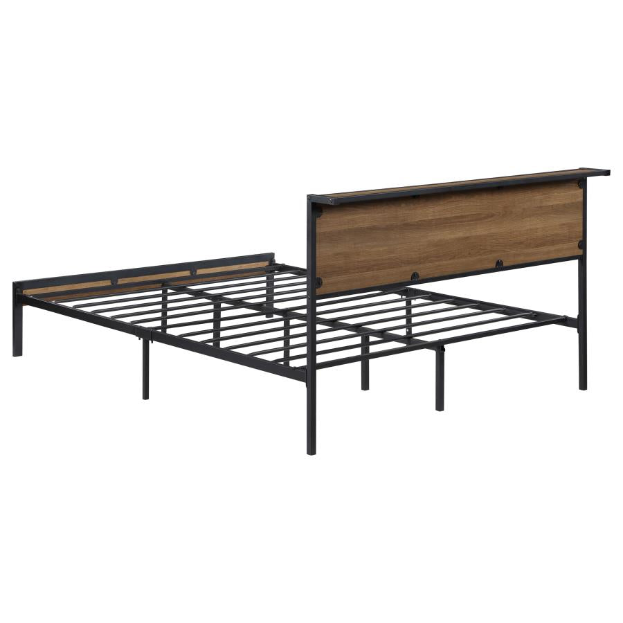 Ricky Platform Bed Light Oak And Black