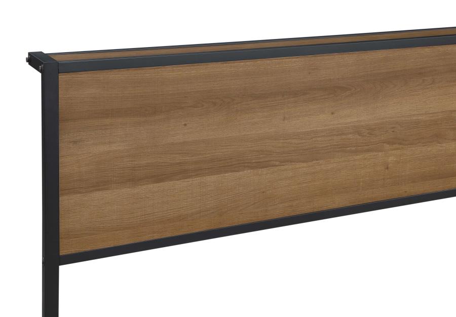 Ricky Platform Bed Light Oak And Black