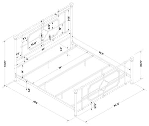 CoasterEssence Paskay Metal Panel Bed Matte Black