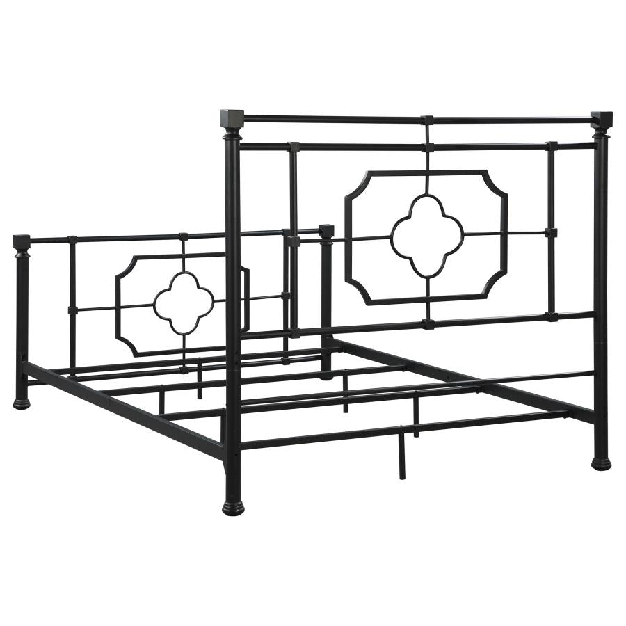 CoasterEssence Paskay Metal Panel Bed Matte Black