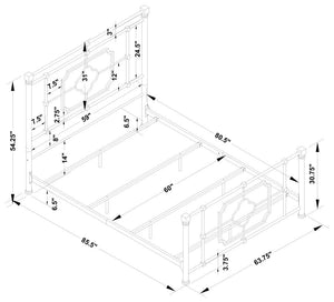 CoasterEssence Paskay Metal Panel Bed Matte Black