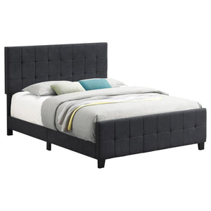 CoasterEssence Fairfield Upholstered Panel Bed Dark Grey