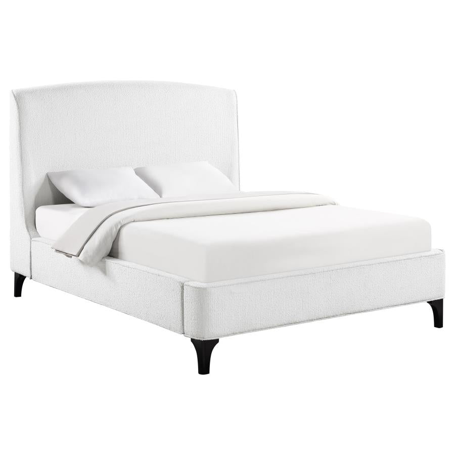 Mosby Upholstered Curved Headboard Platform Bed White