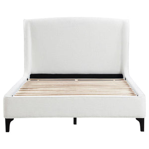 Mosby Upholstered Curved Headboard Platform Bed White