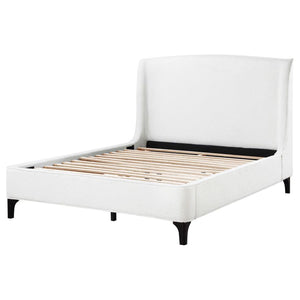 Mosby Upholstered Curved Headboard Platform Bed White