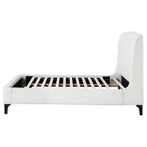 Mosby Upholstered Curved Headboard Platform Bed White