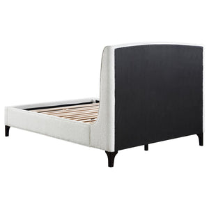 Mosby Upholstered Curved Headboard Platform Bed White