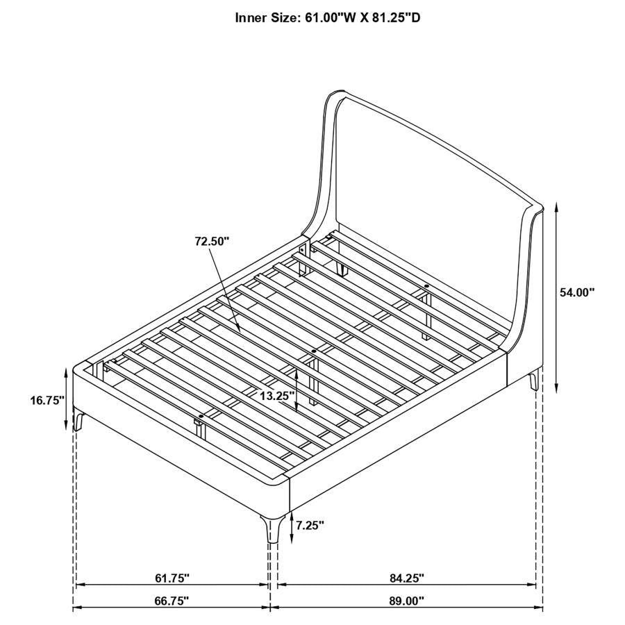 Mosby Upholstered Curved Headboard Platform Bed White