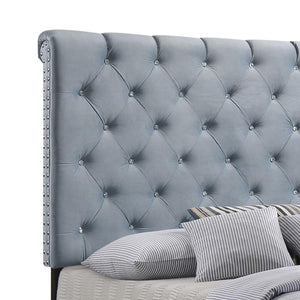 CoasterEssence Warner Upholstered Bed Slate Blue