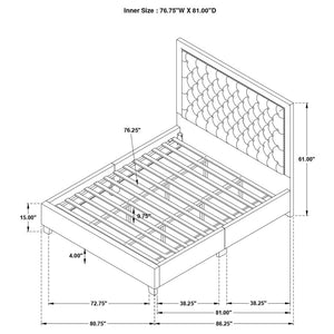 CoasterEssence Hailey Upholstered Tufted Platform Bed Black