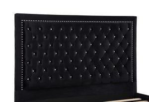 CoasterEssence Hailey Upholstered Tufted Platform Bed Black