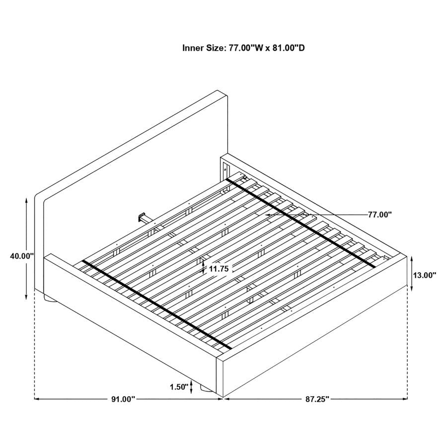 CoasterEssence Gregory Upholstered Platform Bed Graphite