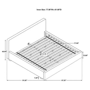 CoasterEssence Gregory Upholstered Platform Bed Graphite