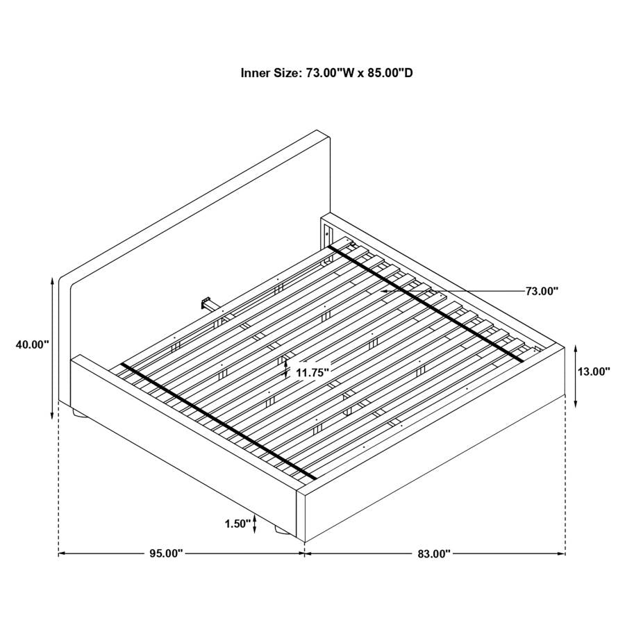 CoasterEssence Gregory Upholstered Platform Bed Graphite