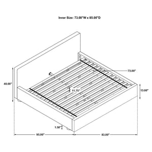 CoasterEssence Gregory Upholstered Platform Bed Graphite