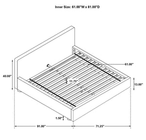 CoasterEssence Gregory Upholstered Platform Bed Graphite