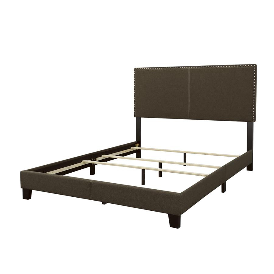 CoasterEveryday Boyd Upholstered Bed With Nailhead Trim Charcoal