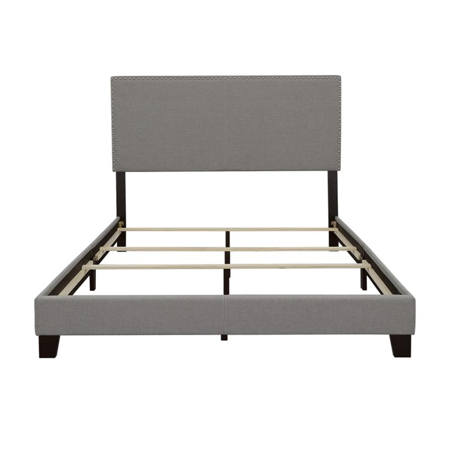 CoasterEveryday Boyd Upholstered Bed With Nailhead Trim Grey