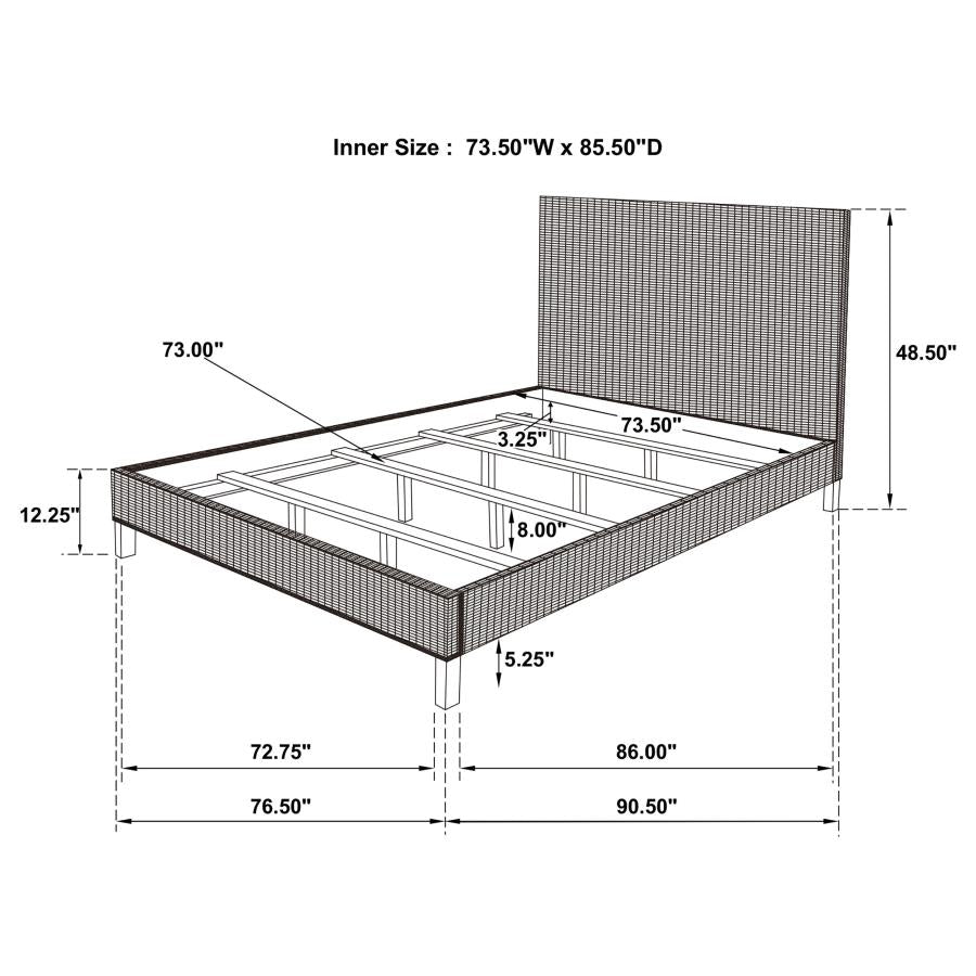 Zyla Woven Rattan Panel Bed Kubu Grey