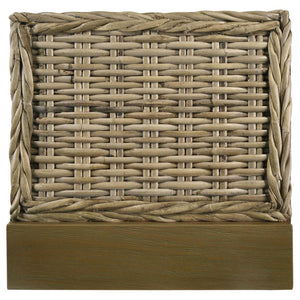 Zyla Woven Rattan Panel Bed Kubu Grey