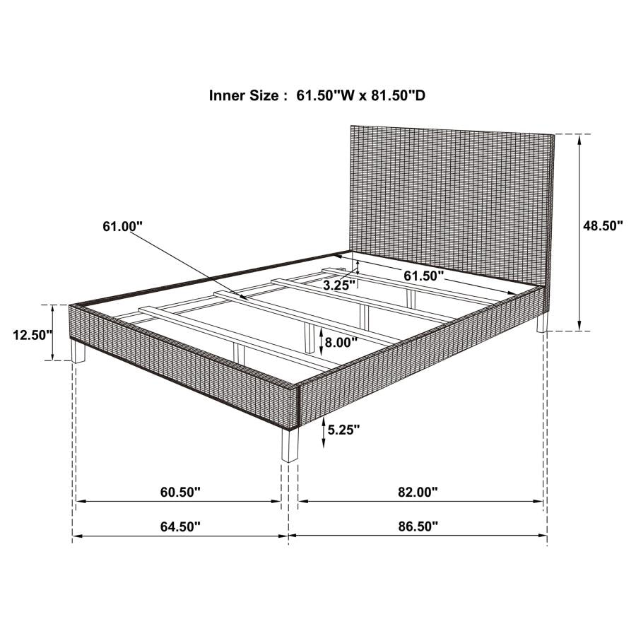 Zyla Woven Rattan Panel Bed Kubu Grey