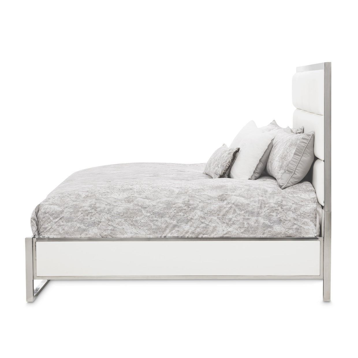 Michael Amini STATE ST. Short Metal Panel Bed (3 Pc)