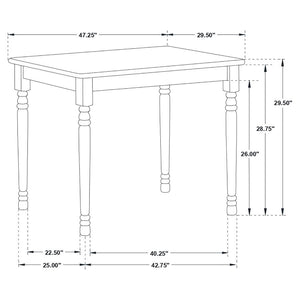 CoasterEveryday Taffee Rectangle Dining Table Natural Brown And White