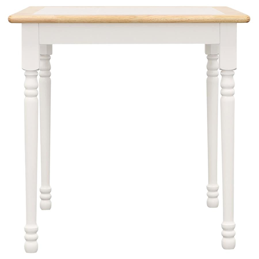 CoasterEveryday Carlene Square Top Dining Table Natural Brown And White