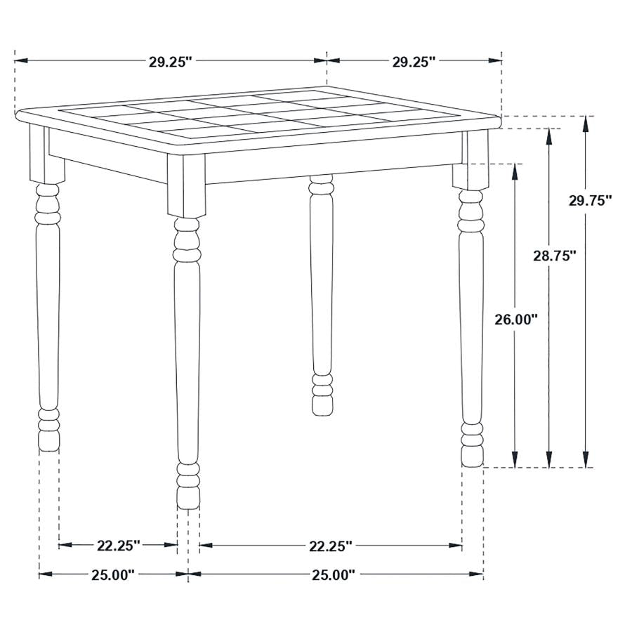 CoasterEveryday Carlene Square Top Dining Table Natural Brown And White