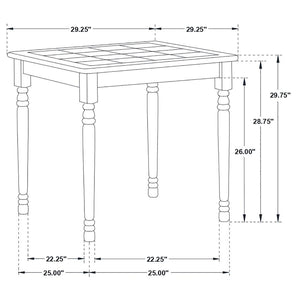 CoasterEveryday Carlene Square Top Dining Table Natural Brown And White