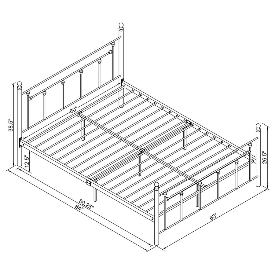 CoasterEveryday Canon Metal Slatted Headboard Platform Bed