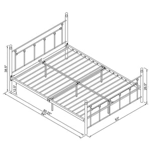 CoasterEveryday Canon Metal Slatted Headboard Platform Bed