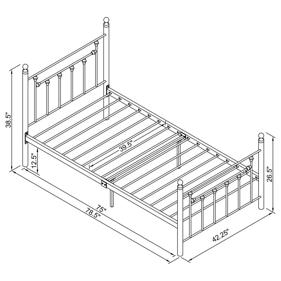 CoasterEveryday Canon Metal Slatted Headboard Platform Bed