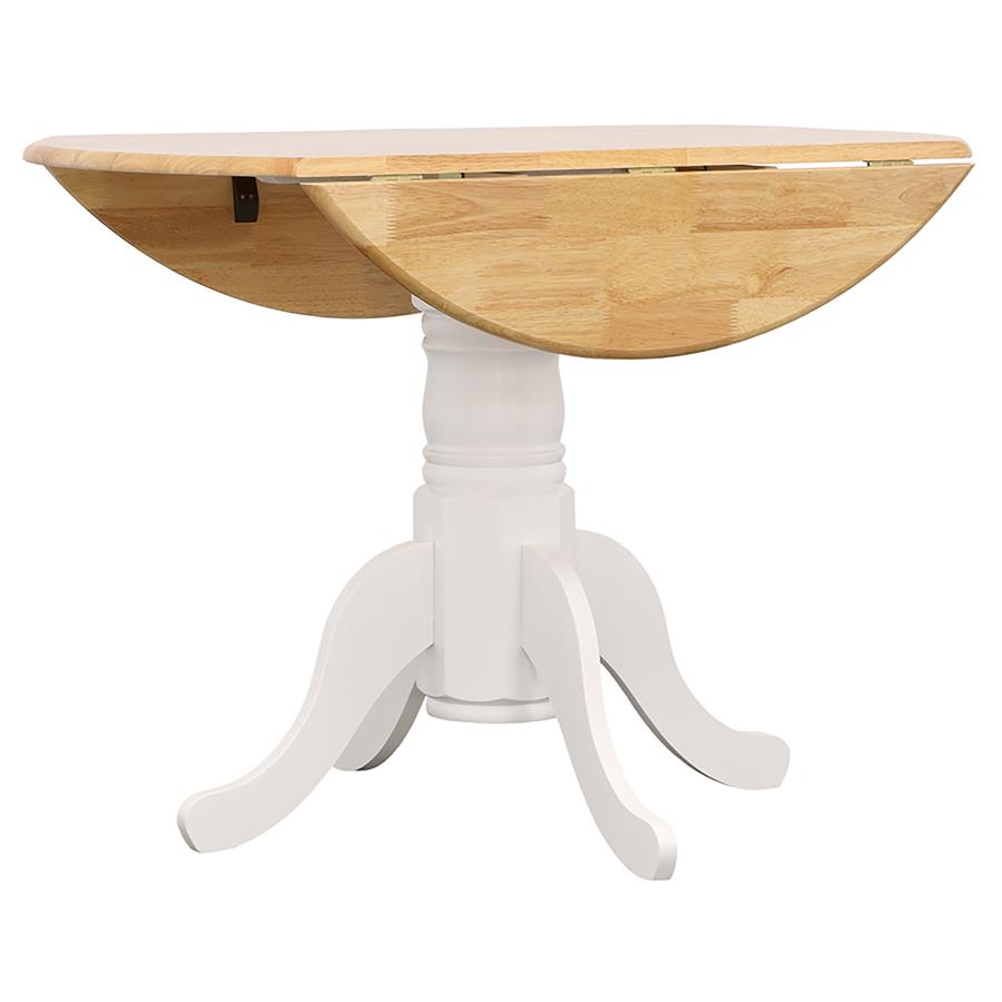 CoasterEveryday Allison Drop Leaf Round Dining Table Natural Brown And White