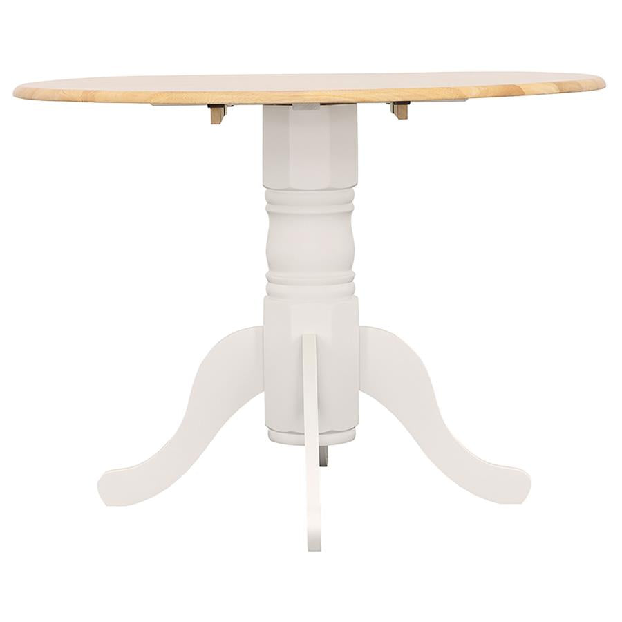 CoasterEveryday Allison Drop Leaf Round Dining Table Natural Brown And White