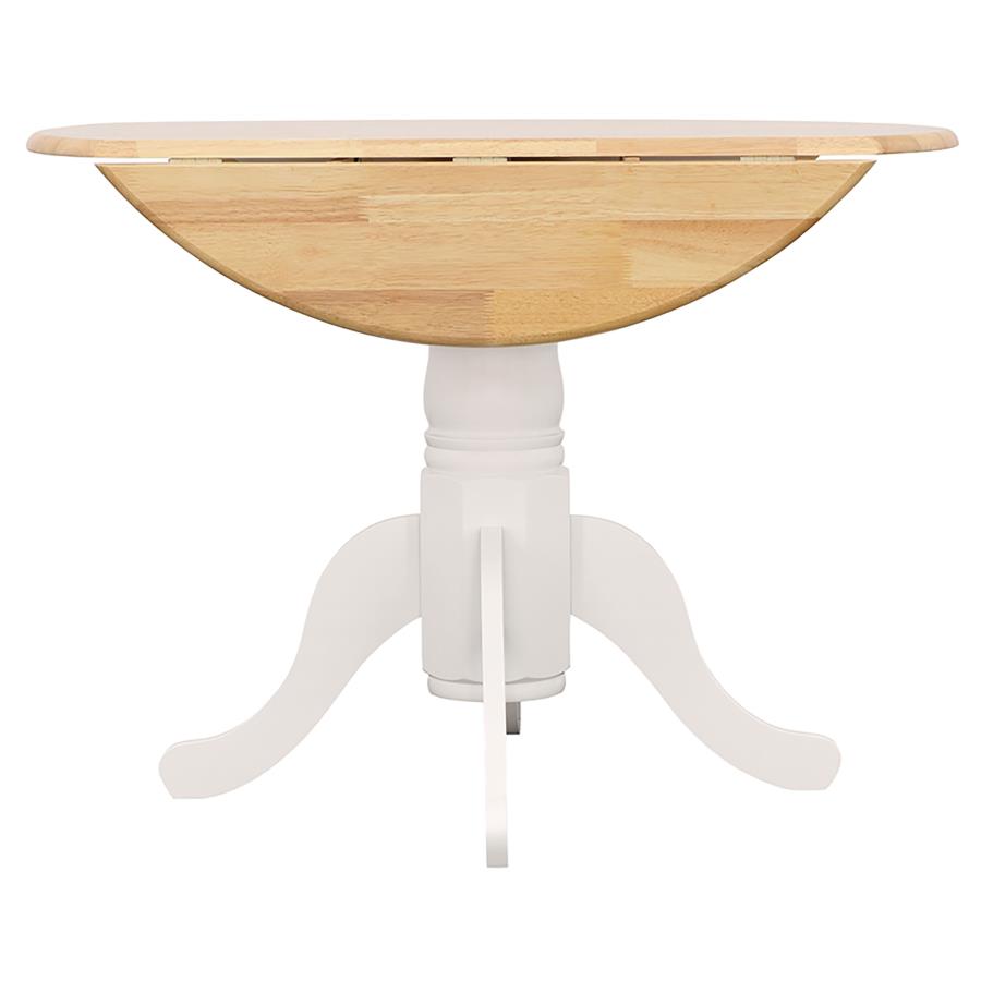 CoasterEveryday Allison Drop Leaf Round Dining Table Natural Brown And White