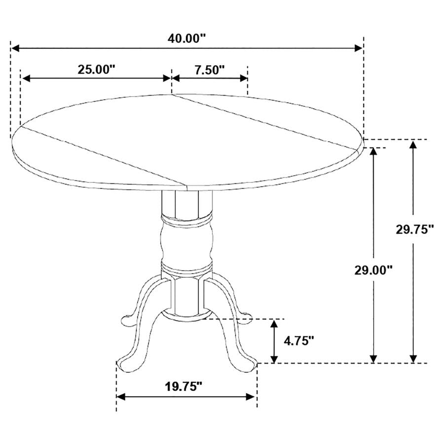 CoasterEveryday Allison Drop Leaf Round Dining Table Natural Brown And White