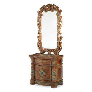 VILLA VALENCIA Bedside Chest W/Decorative Mirror (2pc)