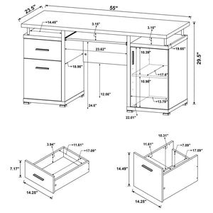 Tracy 2-drawer Computer Desk Cappuccino