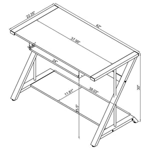 Mallet Computer Desk with Bottom Shelf Black