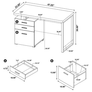 Brennan 3-drawer Office Desk Cappuccino