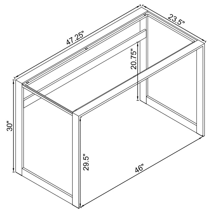 Hartford Glass Top Writing Desk Chrome