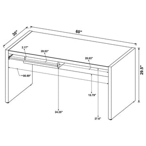 Skeena Computer Desk with Keyboard Drawer Cappuccino