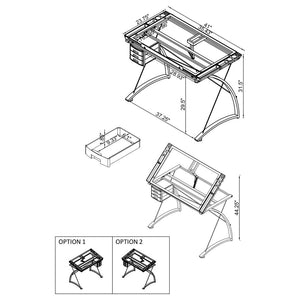 Melo 3-Drawer Drafting Desk Champagne