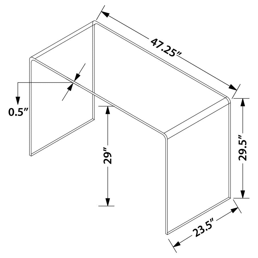 Ripley Glass Writing Desk Clear