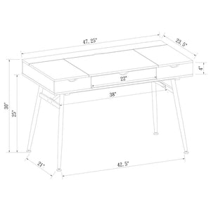 Rafael 1-drawer Writing Desk Rustic Driftwood